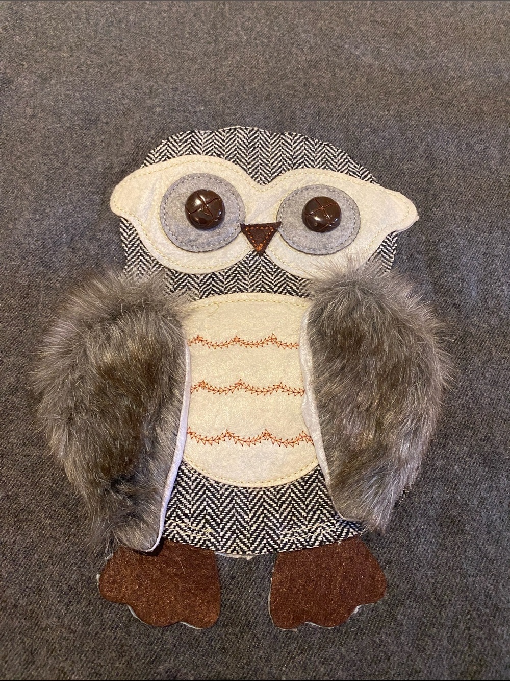 Owl Scarf Wrap 3D Oversized Grey